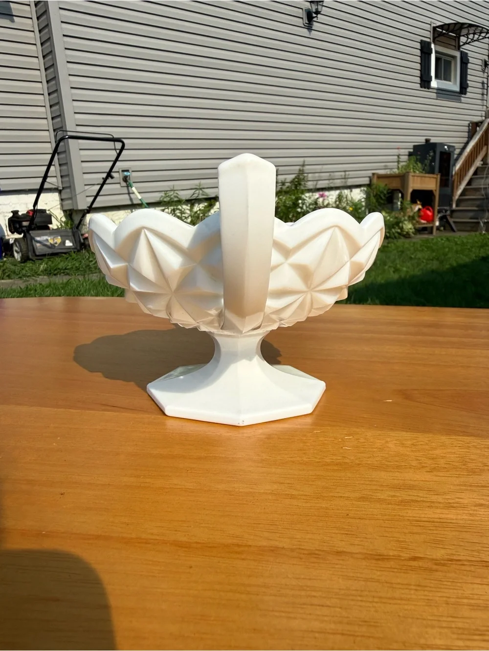 Vintage Tiffin-Franciscan White Milk Glass Compote Bowl